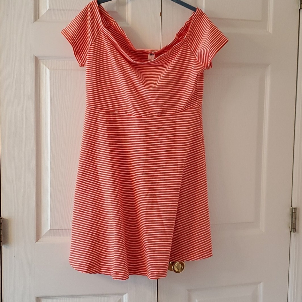 Cotton Dress, off the shoulder